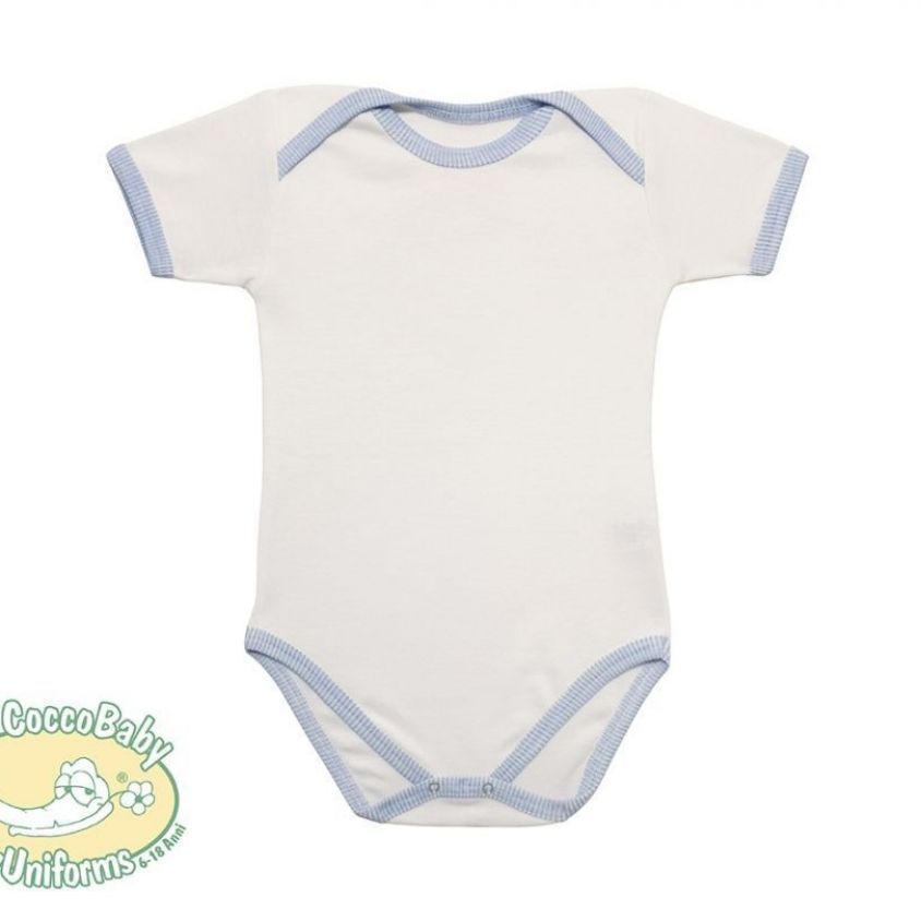 Body per neonati in bianco, con bordino colorato